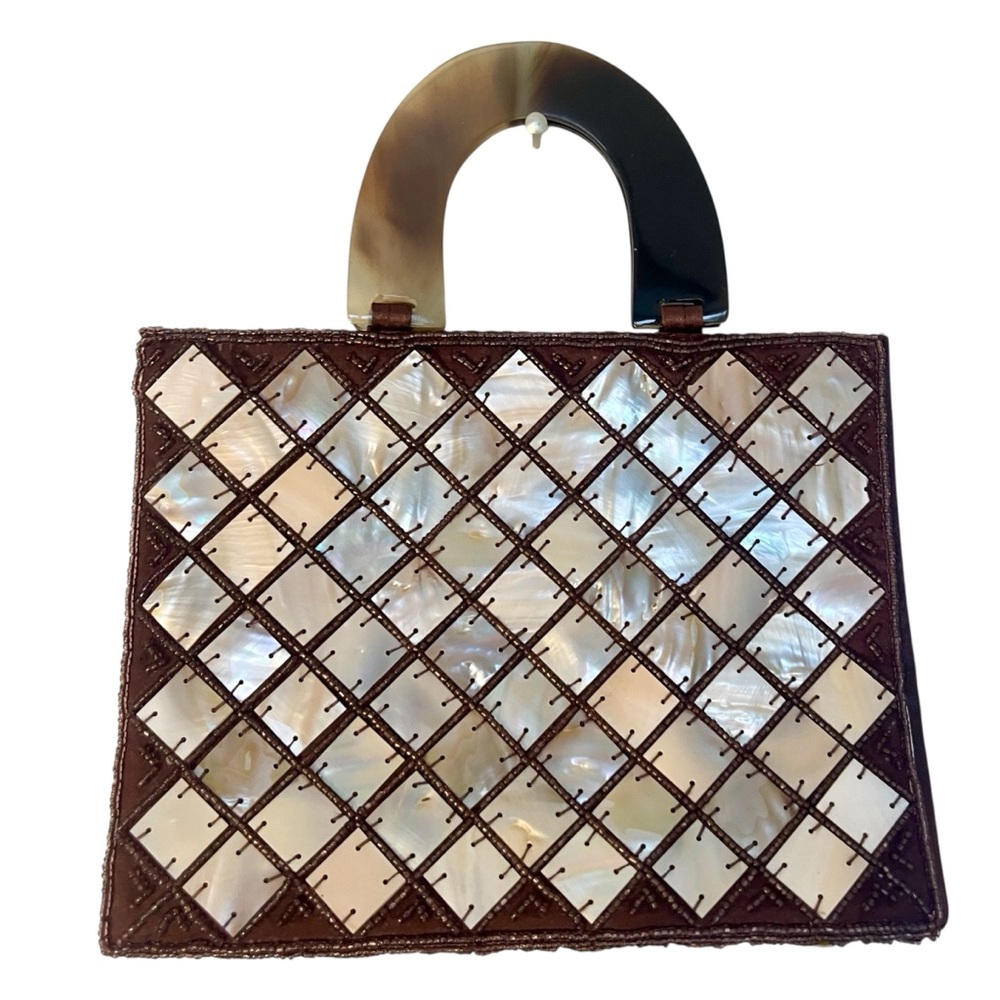 Vintage Mother-of-Pearl & Tortoise Shell Handle Mini Bag